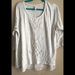 Off White/Cream Layered Embroidered Top